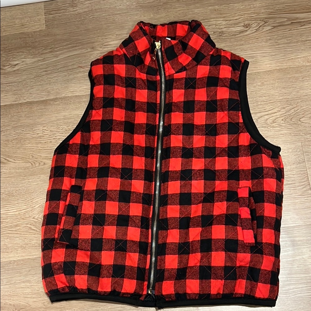 Red and Black Checkered Women's Vest
